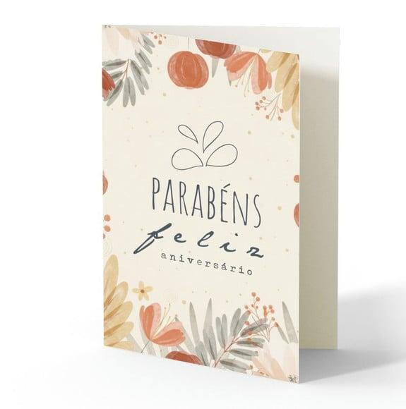 Cartão de Aniversário Personalizado. 12x19cm. Pct. c/ 12un