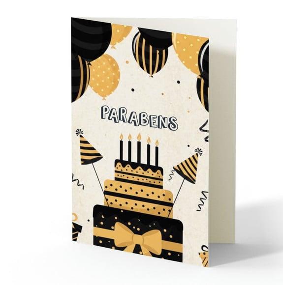 Cartão de Aniversário Personalizado. 12x19cm. Pct. c/ 12un