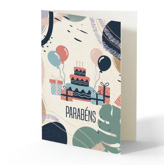 Cartão de Aniversário Personalizado. 15x15cm. Pct. c/ 12un