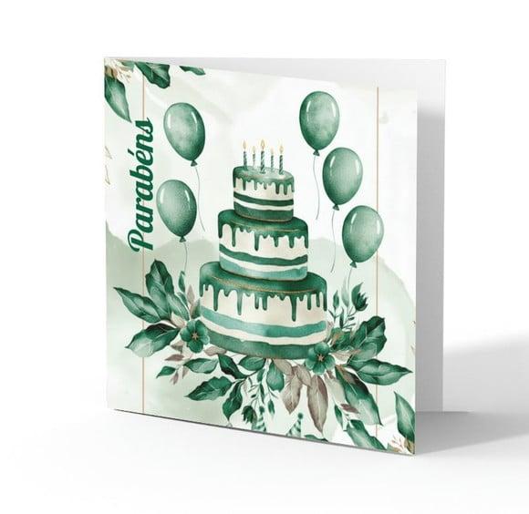 Cartão de Aniversário Personalizado. 15x15cm. Pct. c/ 12un