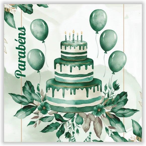 Cartão de Aniversário Personalizado. 15x15cm. Pct. c/ 12un