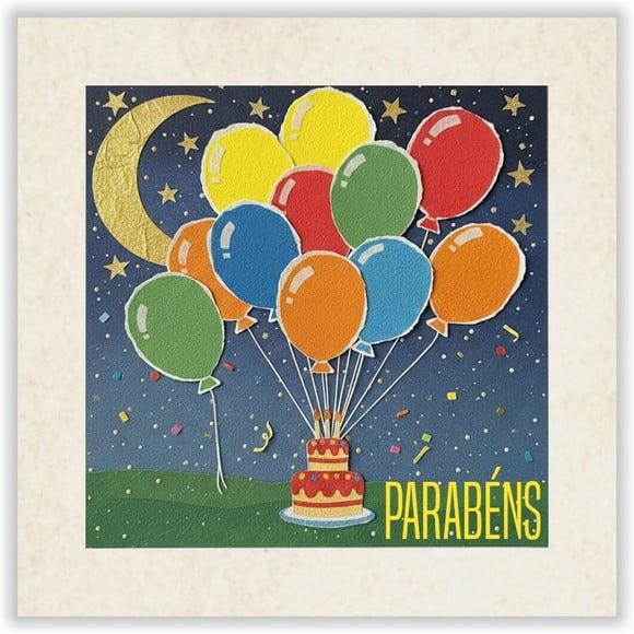 Cartão de Aniversário Personalizado. 15x15cm. Pct. c/ 12un