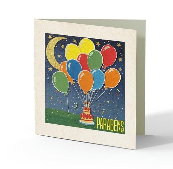 Cartão de Aniversário Personalizado. 15x15cm. Pct. c/ 12un