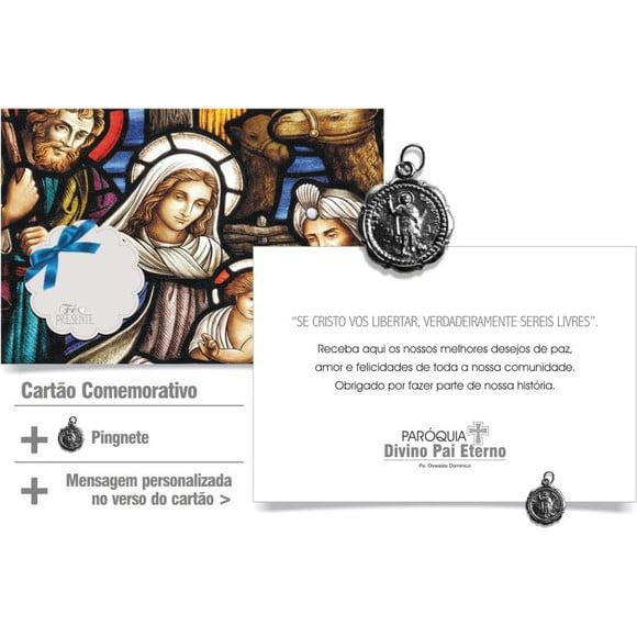 CARTÃO DE FELICITAÇÕES PERSONALIZADO + PINGENTE + ENVELOPE.