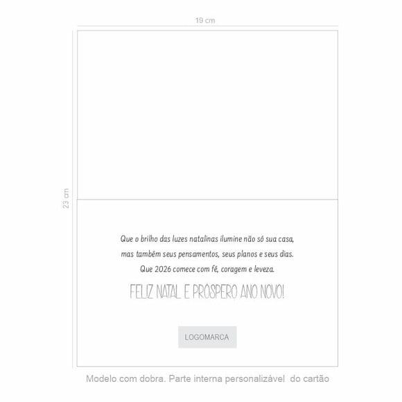 Cartão de Natal Person Branco com Dourado 30-012