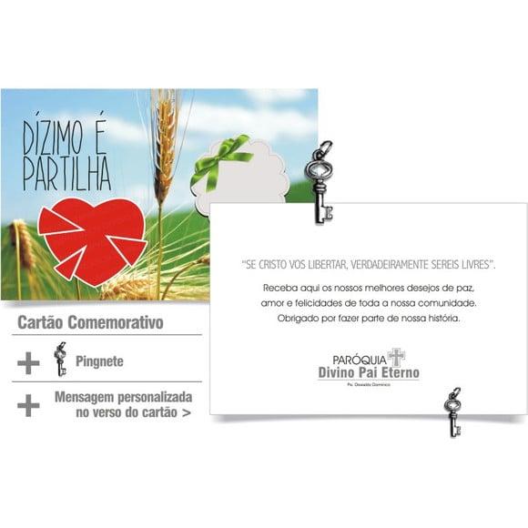 CARTÃO DE FELICITAÇÕES PERSONALIZADO + PINGENTE + ENVELOPE.