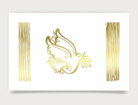 Cartão de Natal Person. com Dobra, Hotstamp Dourado 30-012