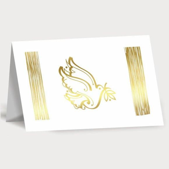 Cartão de Natal Person. com Dobra, Hotstamp Dourado 30-012