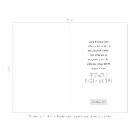 Cartão de Natal Person. com Dobra, Hotstamp Dourado 30-008