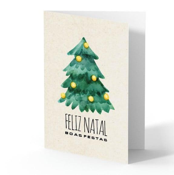 Cartão de Natal Person. com Dobra, Reciclado + Cor 40-007