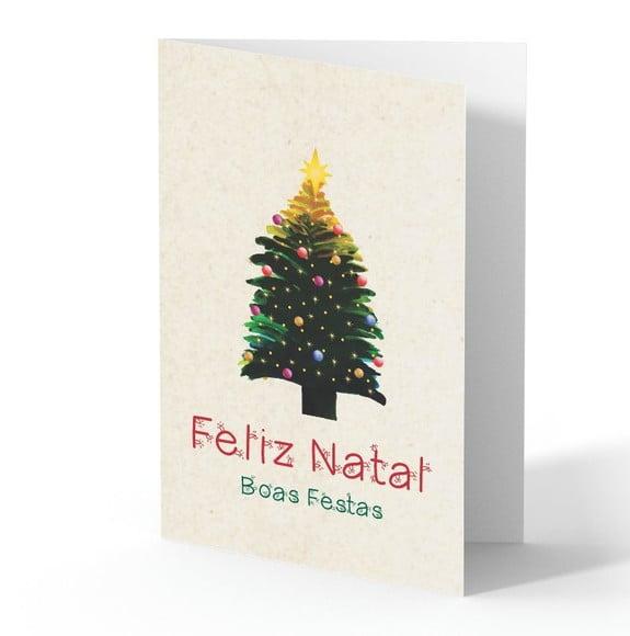 Cartão de Natal Person. com Dobra, Reciclado + Cor 40-007