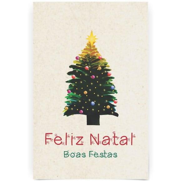 Cartão de Natal Person. com Dobra, Reciclado + Cor 40-007