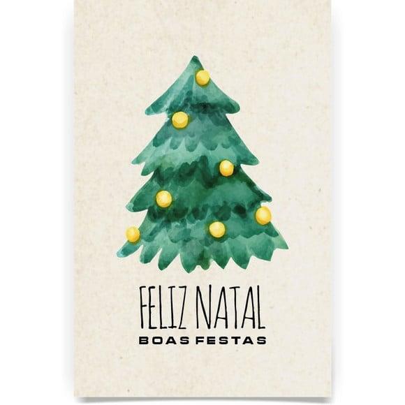 Cartão de Natal Person. com Dobra, Reciclado + Cor 40-007
