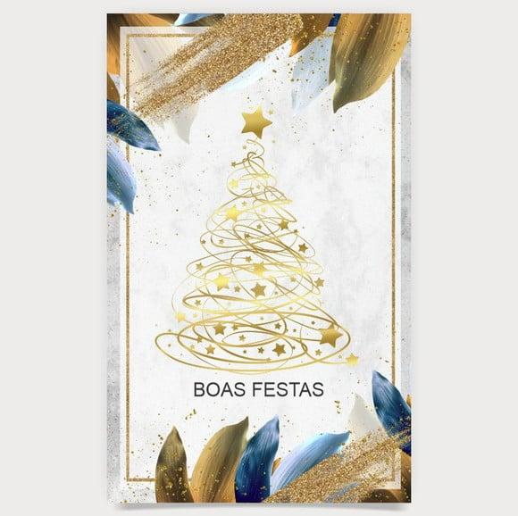 Cartão de Natal Person. Cor + Dourado Hotstamp 30-035