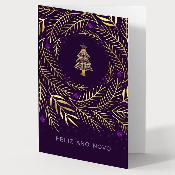 Cartão de Natal Person. Cor com Dourado Hotstamp 30-032