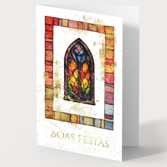 Cartão de Natal Person. Cor com Dourado Hotstamp 30-037