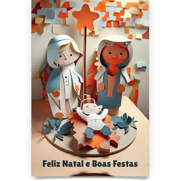 Cartão de Natal Personalizado com Dobra