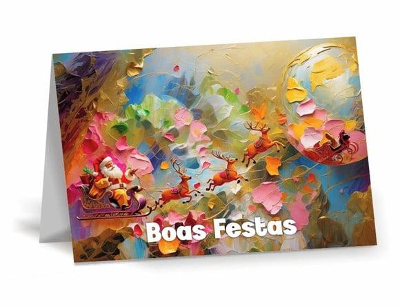 Cartão de Natal Personalizado com Dobra