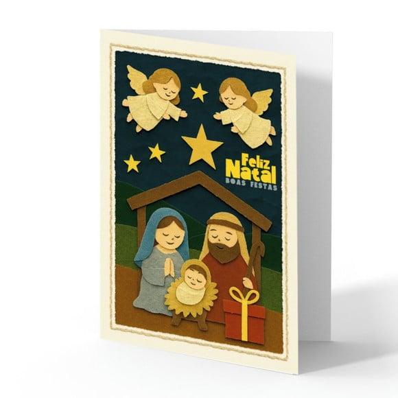 Cartão de Natal Personalizado com Dobra
