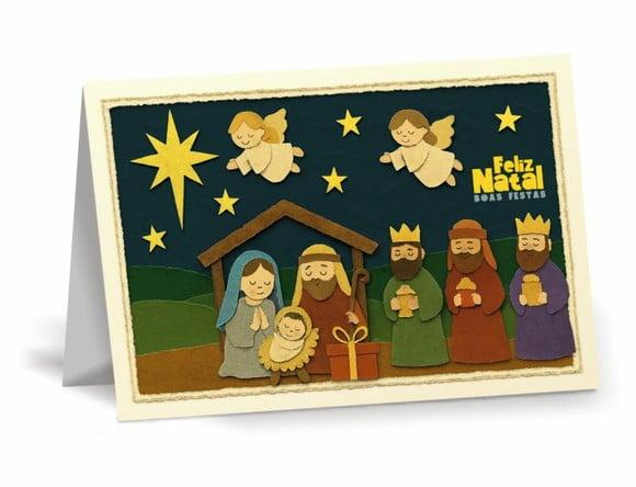 Cartão de Natal Personalizado com Dobra