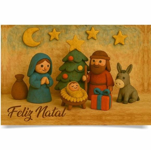 Cartão de Natal Personalizado com Dobra
