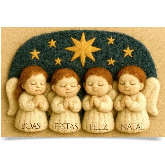Cartão de Natal Personalizado com Dobra