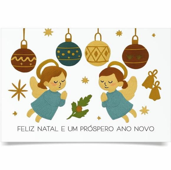 Cartão de Natal Personalizado com Dobra