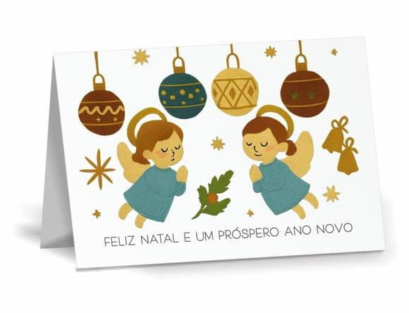 Cartão de Natal Personalizado com Dobra