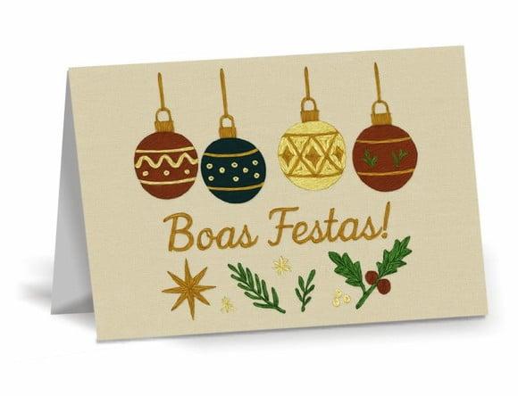 Cartão de Natal Personalizado com Dobra