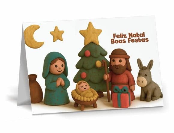 Cartão de Natal Personalizado com Dobra