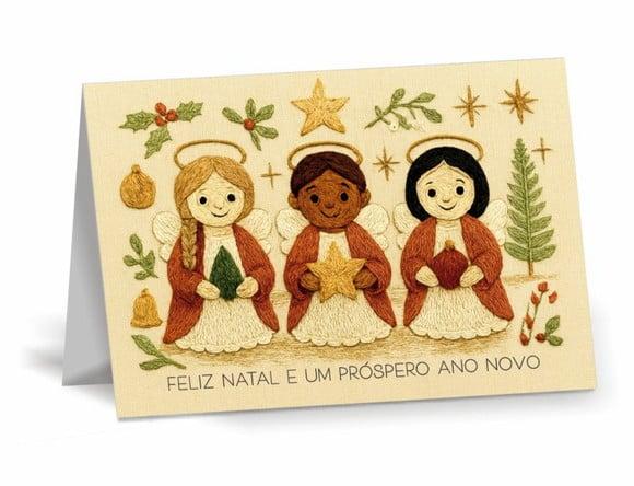 Cartão de Natal Personalizado com Dobra