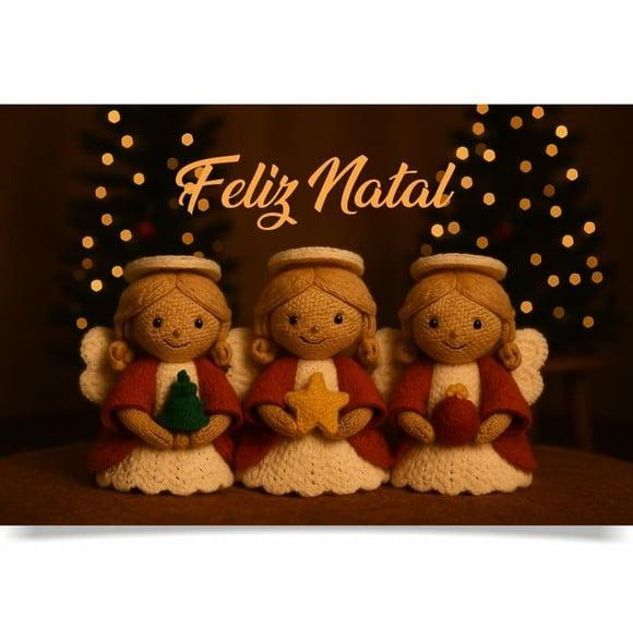 Cartão de Natal Personalizado com Dobra