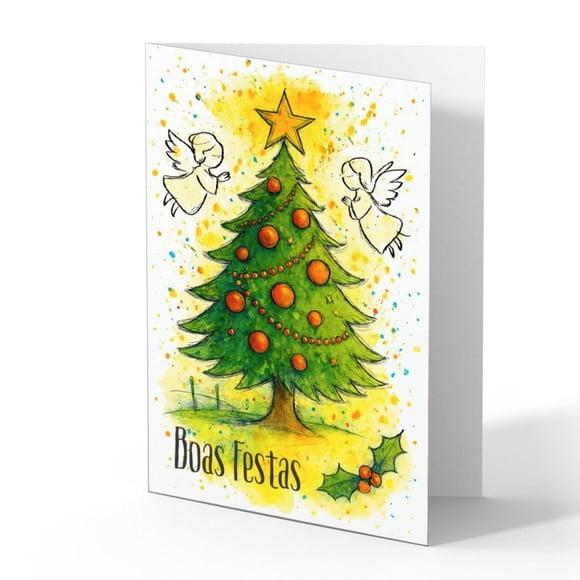 Cartão de Natal Personalizado com Dobra