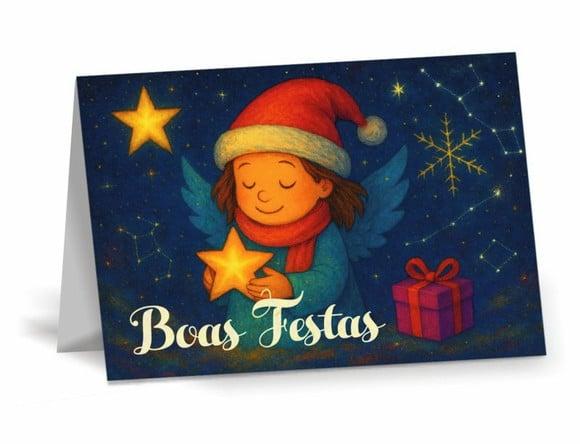 Cartão de Natal Personalizado com Dobra 20-015