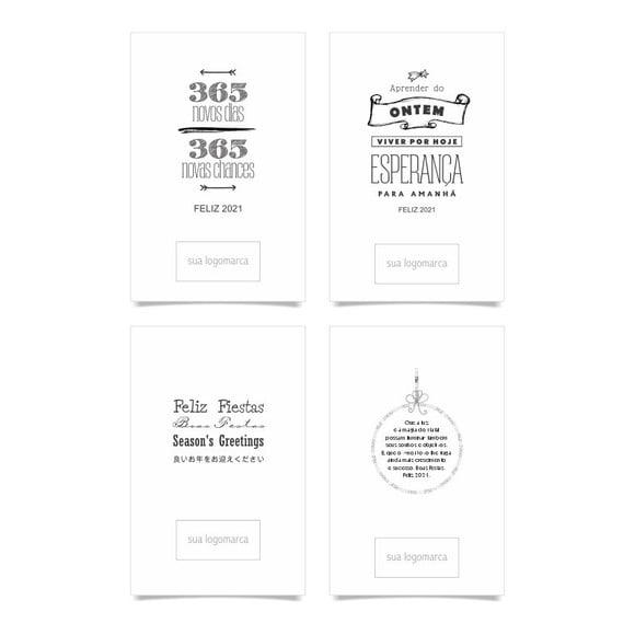 Cartão de natal personalizado com dobra, hotstamp verde