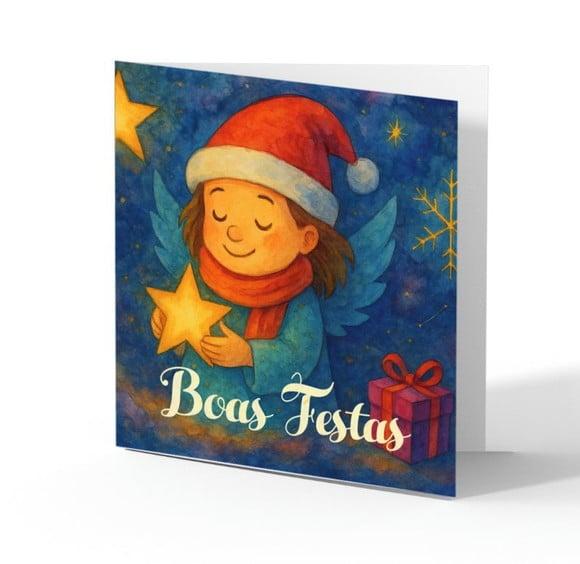 Cartão de Natal Quadrado Personalizado Reciclado 41-015