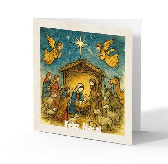 Cartão de Natal Quadrado Personalizado Reciclado 41-016