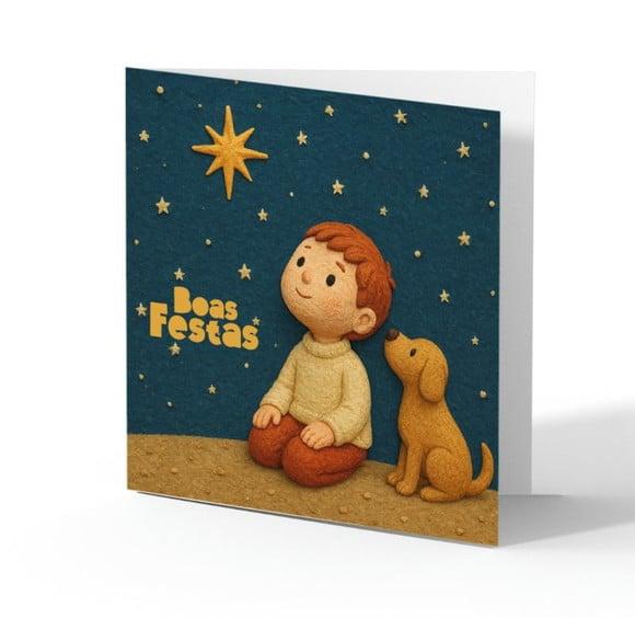 Cartão de Natal Quadrado Personalizado Reciclado 41-018