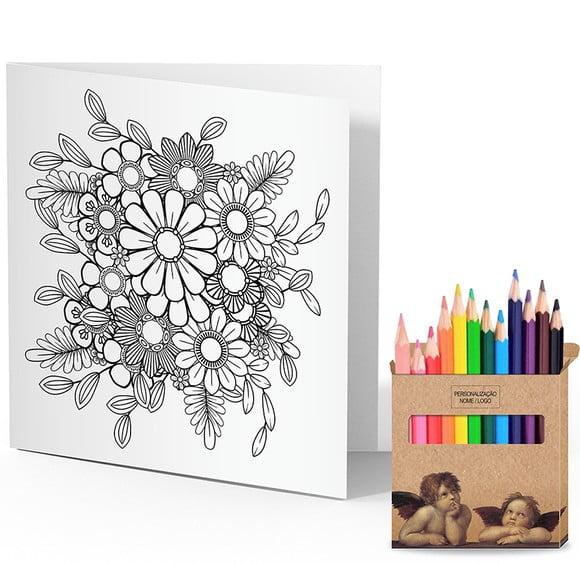 Cartão de Pintar + Lápis de Cor, Personalizados. Anjos Vinci