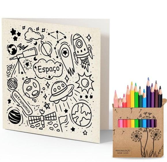Cartão de Pintar + Lápis de Cor, Personalizados. Cor Vento