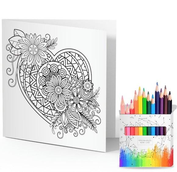 Cartão de Pintar + Lápis de Cor, Personalizados. Energia.
