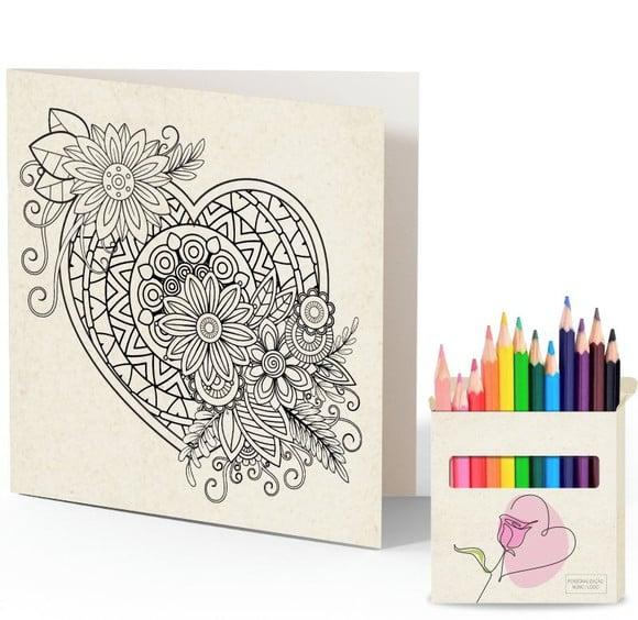 Cartão de Pintar + Lápis de Cor, Personalizados. Florescer.