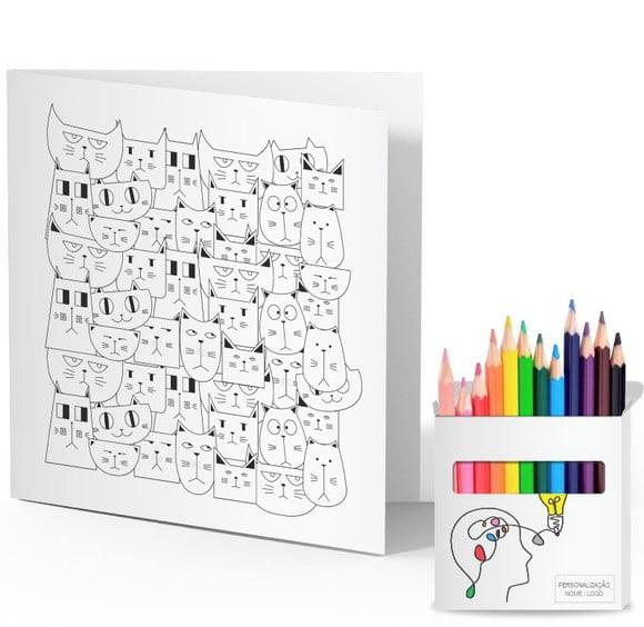 Cartão de Pintar + Lápis de Cor, Personalizados. Ideia Cor