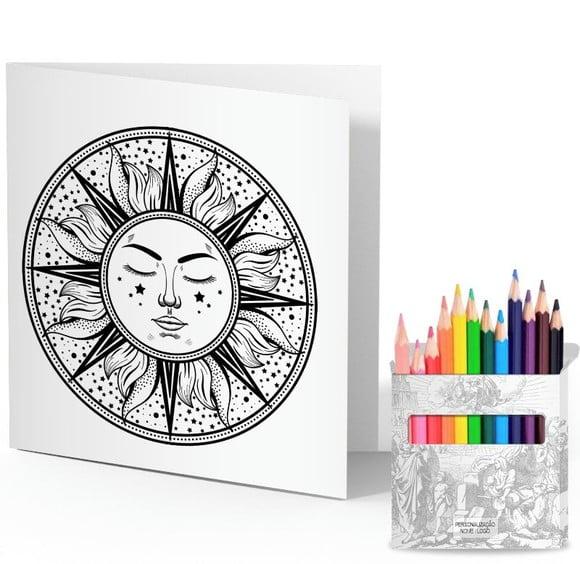 Cartão de Pintar + Lápis de Cor, Personalizados. Luz.