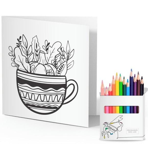 Cartão de Pintar + Lápis de Cor, Personalizados. Pianista