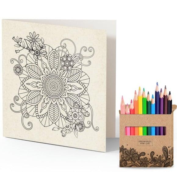 Cartão de Pintar + Lápis de Cor, Personalizados. Renda