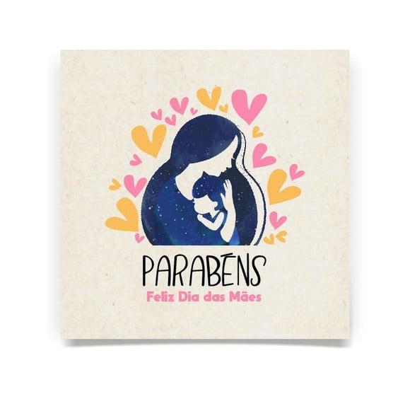 Cartão Dia das Mães, com Dobra, Quadrado. M5