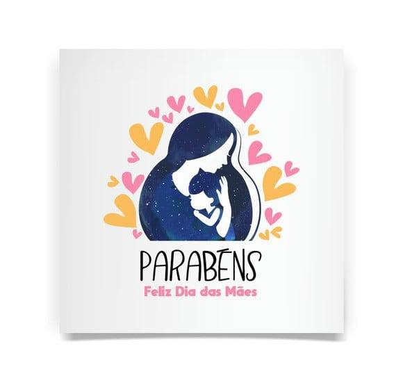 Cartão Dia das Mães, com Dobra, Quadrado. M5