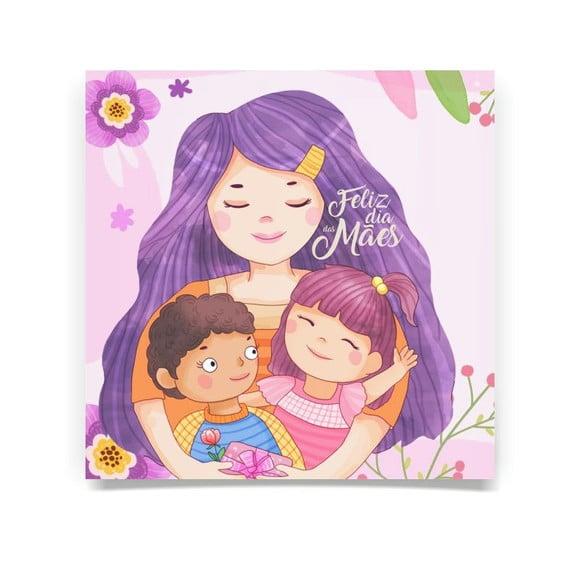 Cartão Dia das Mães, com Dobra, Quadrado. M6