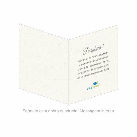 Cartão Dia Internacional da Mulher, com dobra, quadrado.